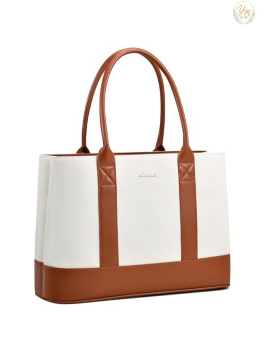 Waterproof Faux Leather 15.6" Laptop Tote Bag for Women, Work Shoulder Bag